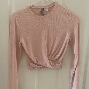 Divided Long Sleeve Pink Top Size Small